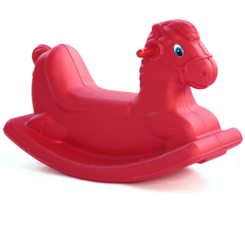 Wooden Rocking Horse for Children, Thickened Plastic Kindergarten Single-Color One-Piece Rocking Horse, Baby Toy, First Birthday Gift for Infants