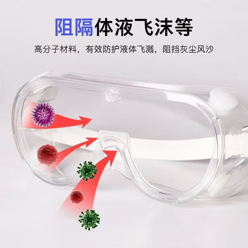 Medical Goggles, Anti-Droplet Splash Isolation Eye Mask, Individually Packaged Protective Eye Mask, Head-Mounted Dust-Proof Eye Mask for Men and Women
