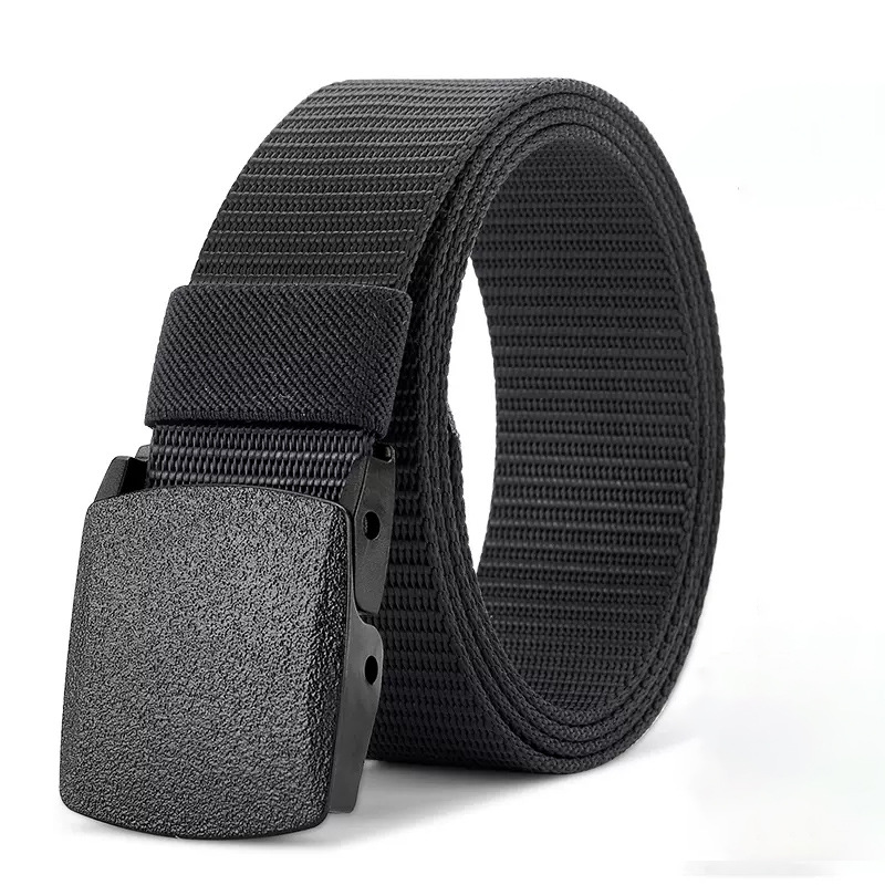 Factory Direct Supply Cross-border Wide Nylon Tactical Belt Men's and Women's Outdoor Metal-free Canvas Military Training Belt