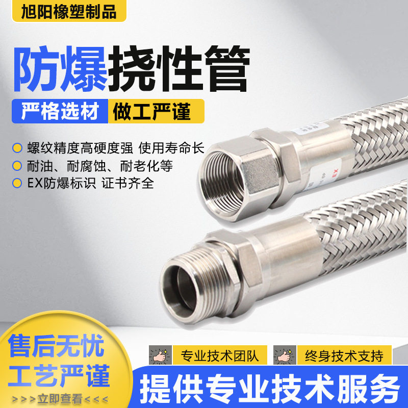 Взрывозащищенная гибкая соединительная труба из нержавеющей стали 304/316 стальная плетеная сетка взрывозащищенный гибкий шланг Bng с резьбой