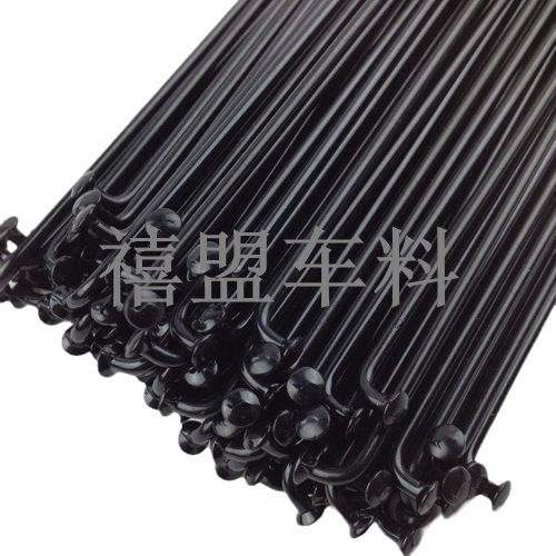 Shunli S Label Black Stainless Steel Bicycle Bar Road Bike No. 14 2mm Spoke Copper Cap 170-300mm