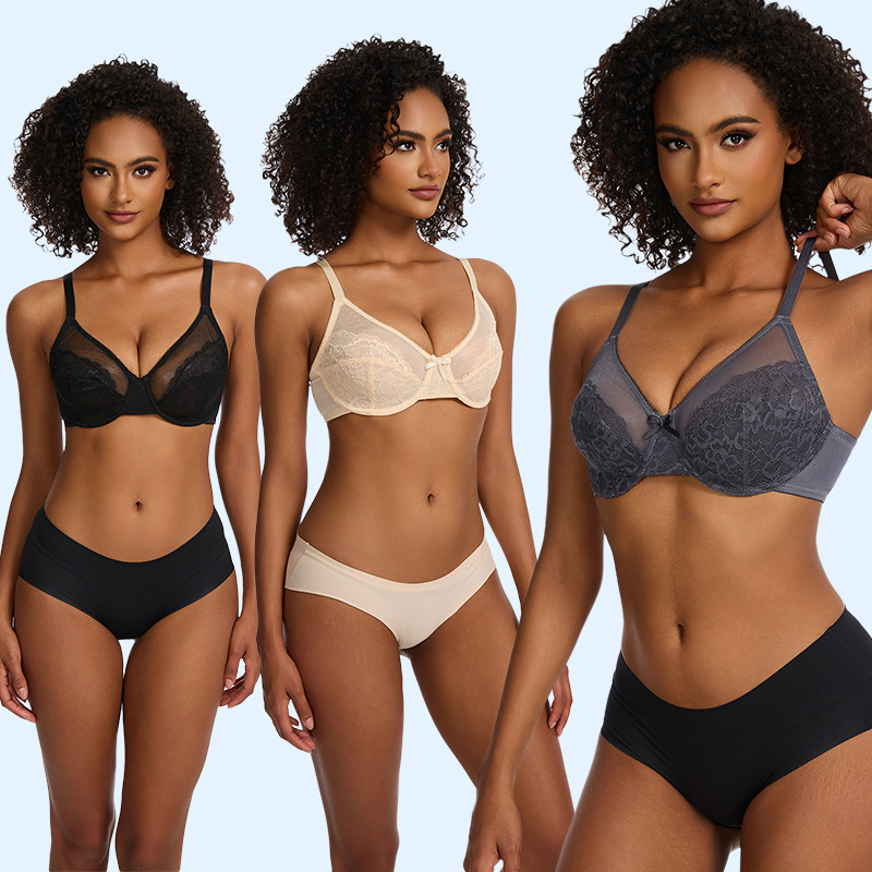 Cross-Border Amazon Xiyin Independent Station Foreign Trade French Underwear Ultra-Thin Bra Push-Up Anti-Sagging Bra for Women