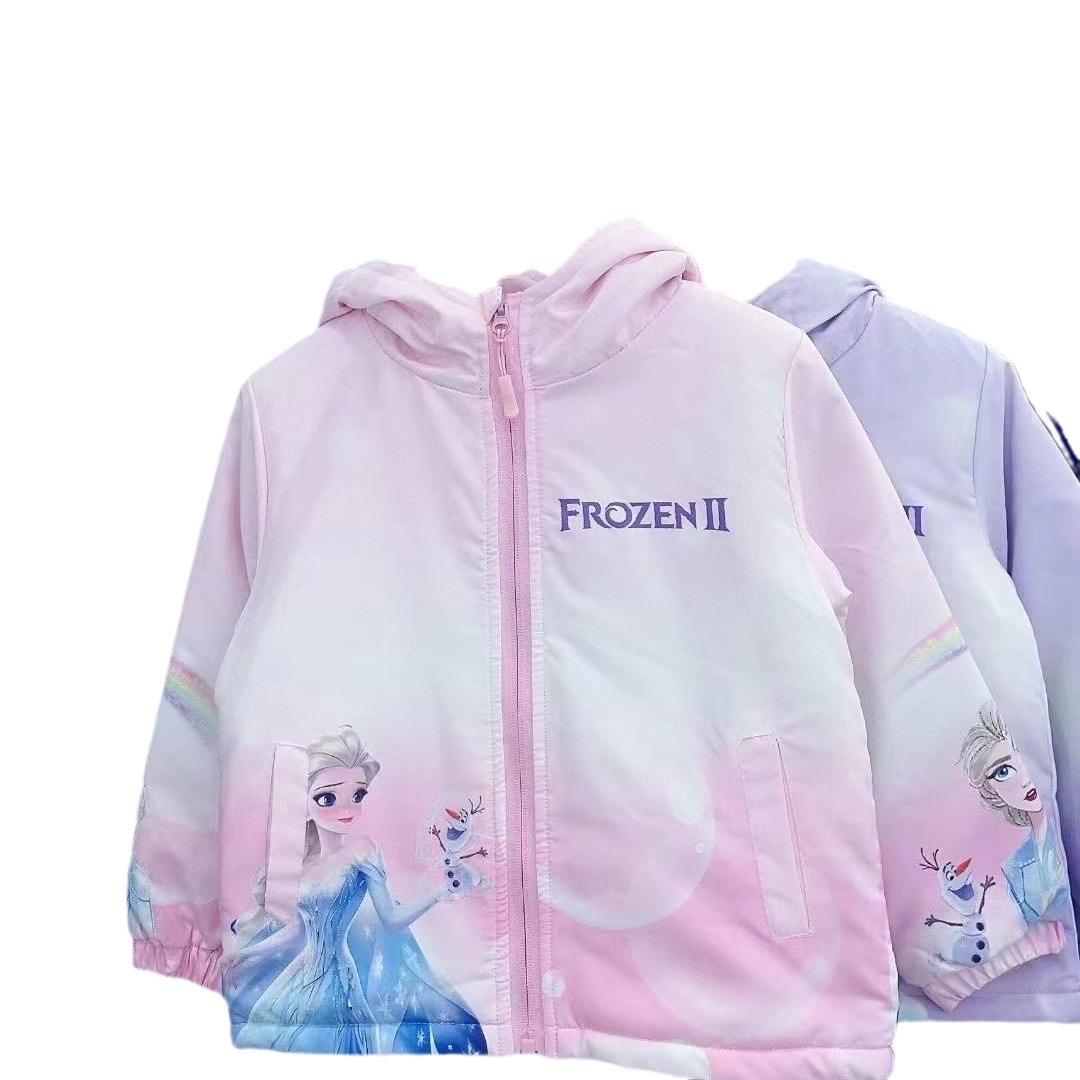 Princess Aisha Thickened Windbreaker Winter Clothes Girls' Coat Children's Children's Clothing Western Style Windproof fleece-lined Clothes