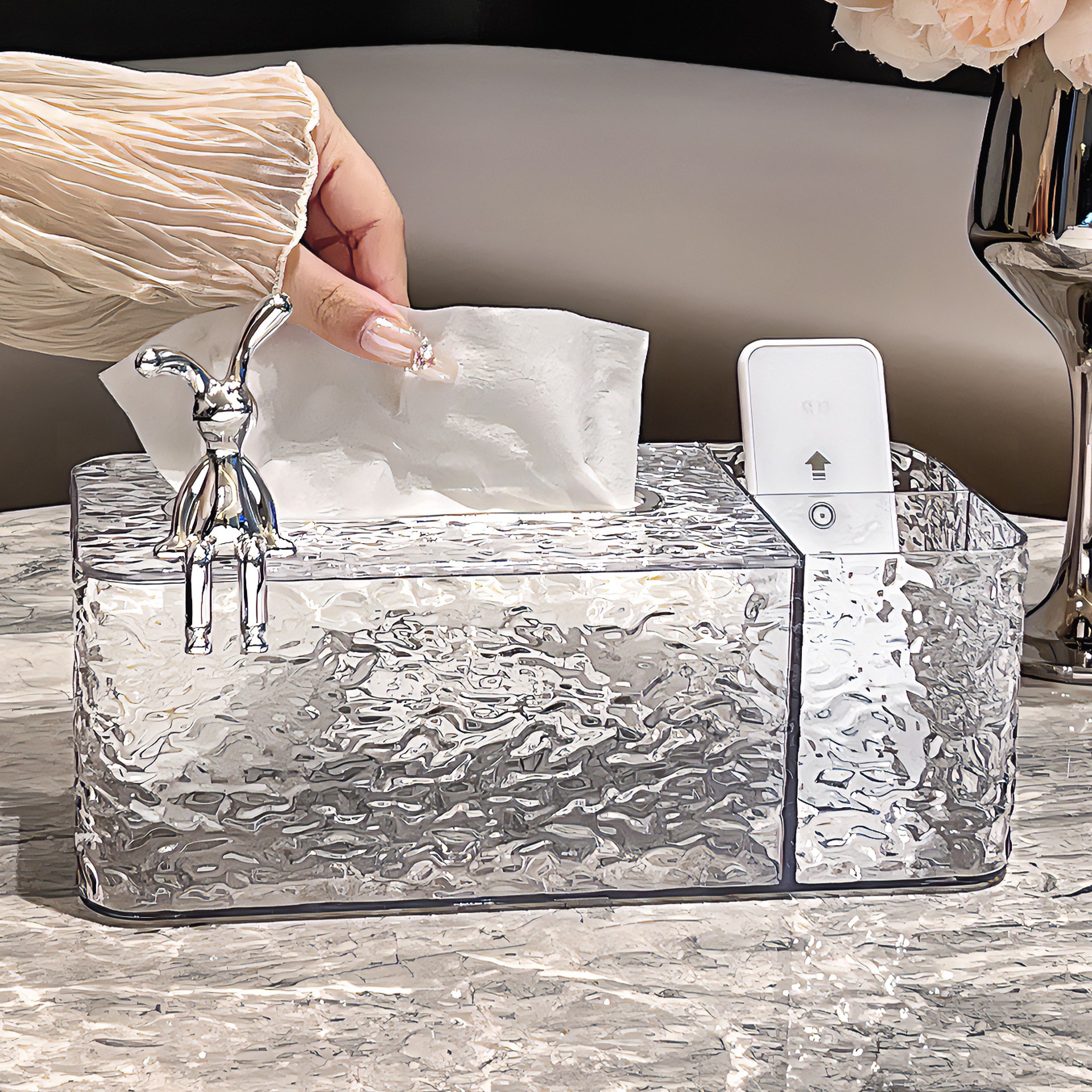 Tissue Box Living Room High-End Accessible Luxury Creative Paper Drawer Coffee Table Multi-Function Remote Control Storage Box Paper Box Home