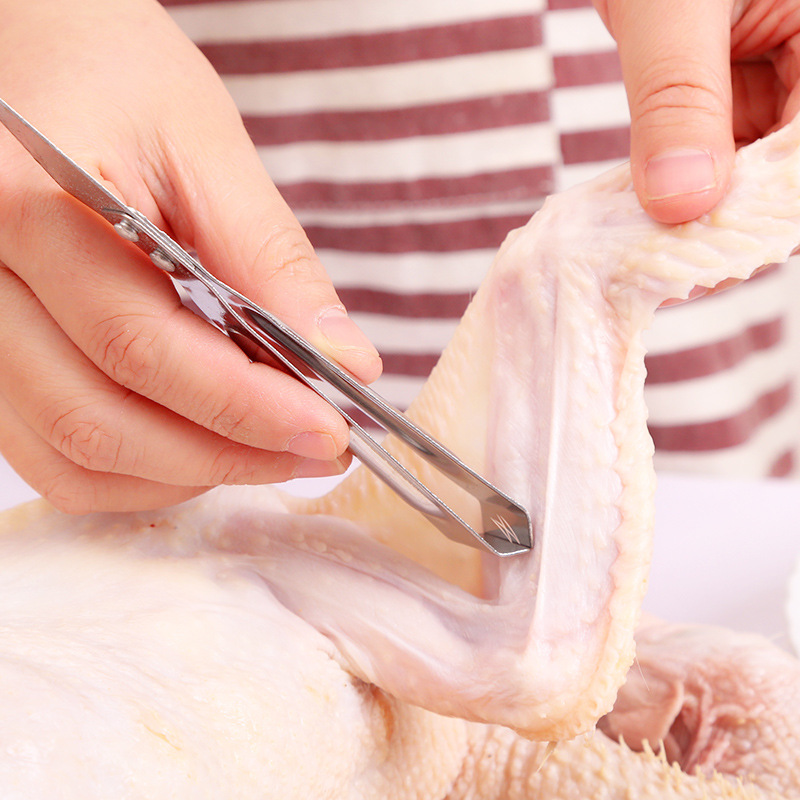 Household Pig Hair Clip Multifunctional Stainless Steel Hair Remover Kitchen Hair Removal Tweezers Chicken Duck Goose Hair Removal Tool Wholesale
