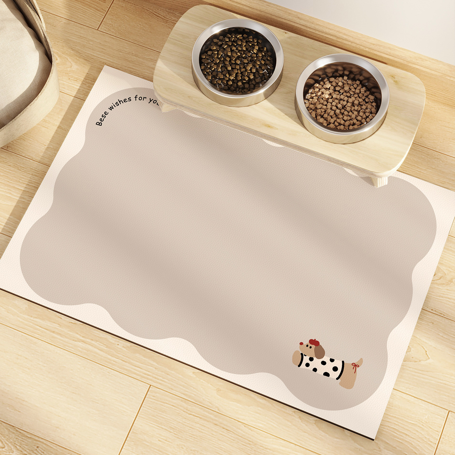 Cartoon Cute Pet Placemat Diatom Mud Floor Mat Bathroom Floor Mat Rubber Bottom Anti-Slip Mat Pet Feeding Absorbent Mat