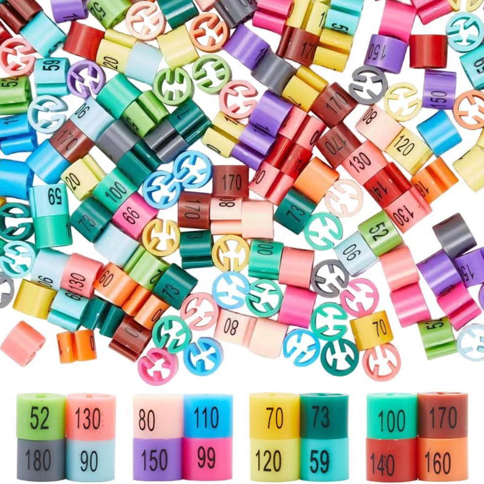 Color children's clothing size buckle digital factory direct double-sided printing round size circle precision clothing black word