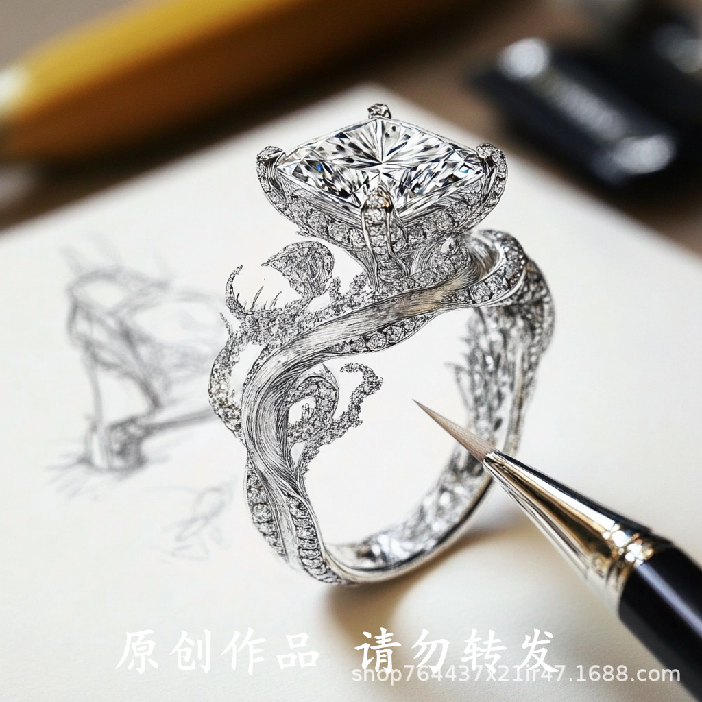 Customized Jewelry 18K Gold Wedding Ring Custom Processing Design Jewelry Processing Customization