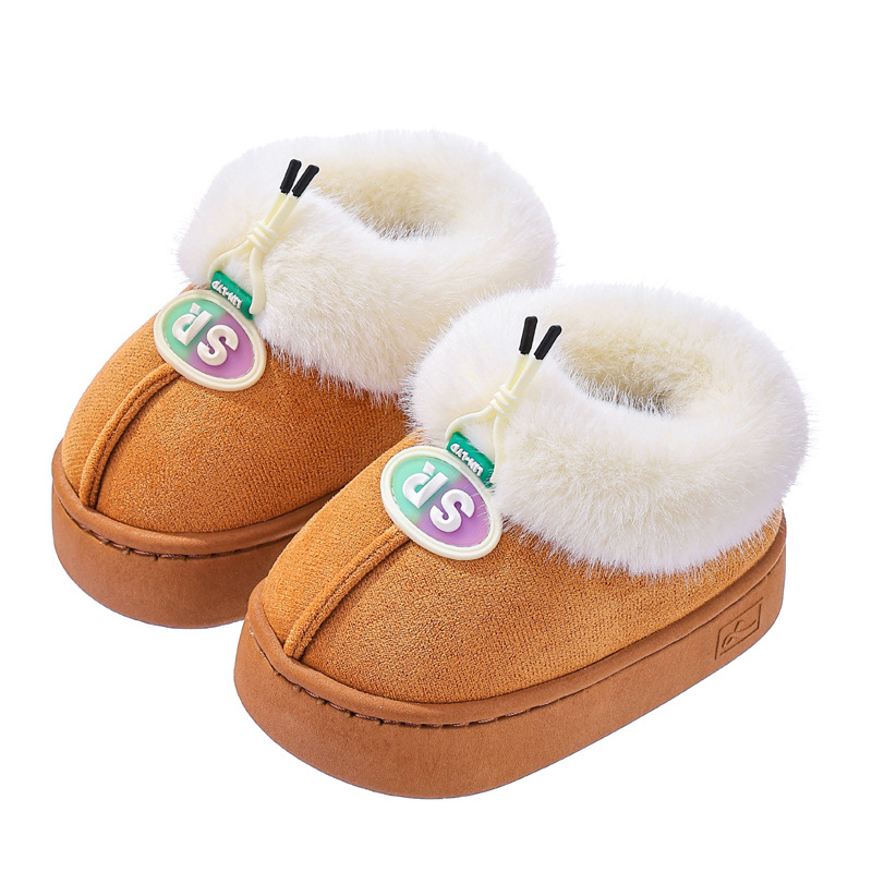 Children's Cotton Slippers for Boys Winter Baby Bag Heel Cartoon Cute Non-Slip Indoor Home Warm Girls Cotton Slippers