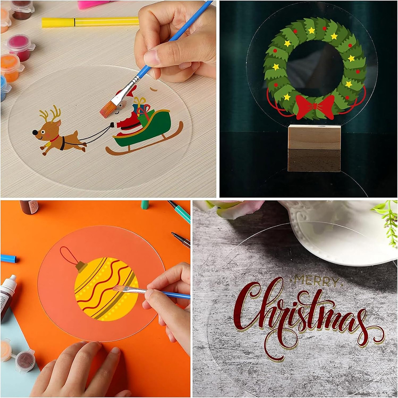 2mm Transparent Acrylic Round Cake Plate Blank Disc Valentine's Day Christmas Easter Decoration DIY Ready Stock