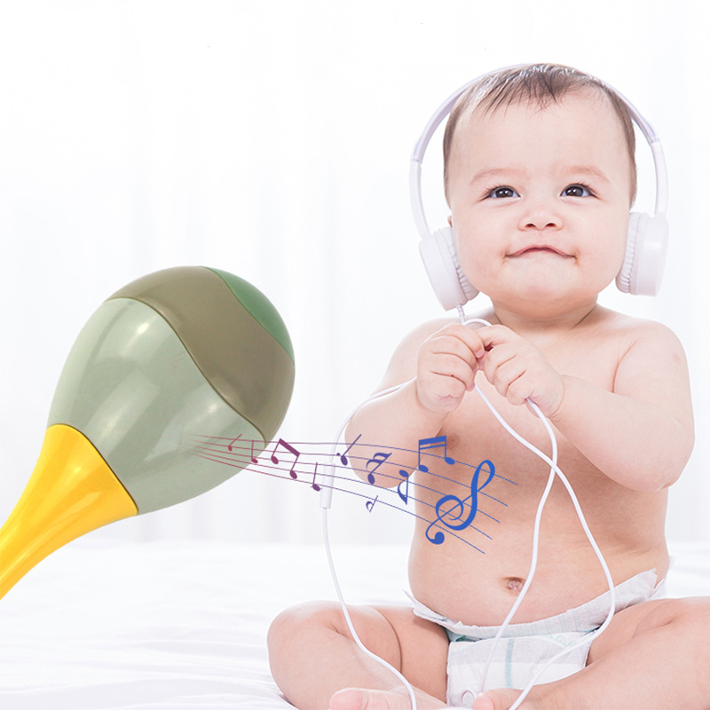 Children's Sand Hammer Percussion Instrument Sand Ball Sand Egg Bite Puzzle Early Education Grasping Training to Soothe Babies' Handbell