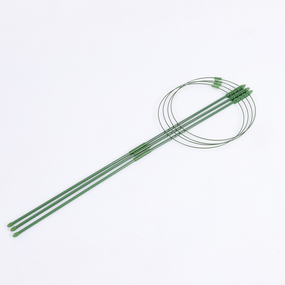 Wrought Iron Climbing Frame Iron Ring Flower Bracket Clematis Rose Climbing Plant Flower Bracket Plastic-covered Insert Rod Bracket