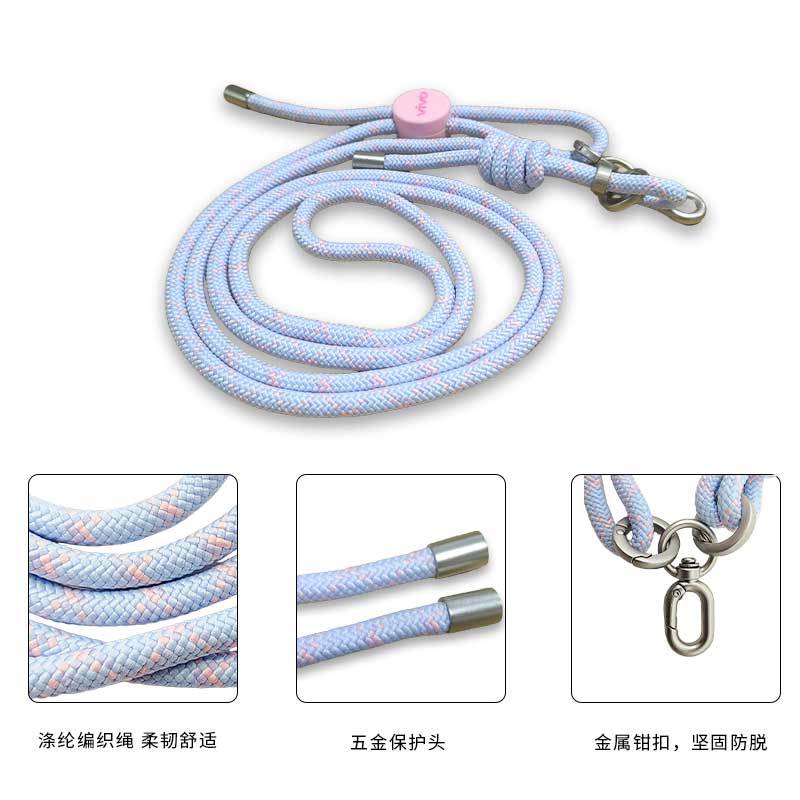 Factory Direct Sales Hand-Woven Mobile Phone Lanyard Hanging Neck Adjustable Anti-Lost Universal Student Bus Meal Card Pendant