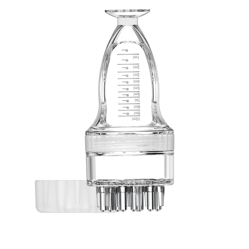 Mino scalp medicine applicator ball fine needle scalp liquid guide comb transparent hair liquid massager kneading music