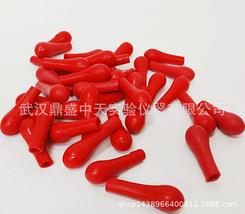 Latex cap thickened with glass dropper tube red rubber head scale pipette suction head silicone rubber cap red leather head