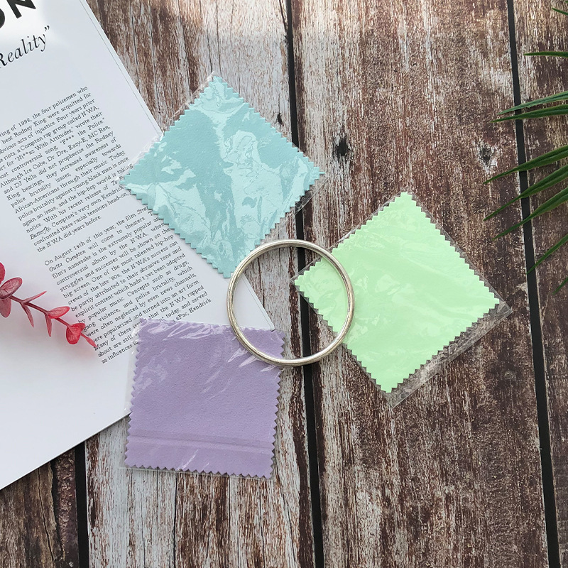 Wholesale silver cloth 8*8 independent packaging small batch polishing cloth suede jewelry jewelry cloth printable logo