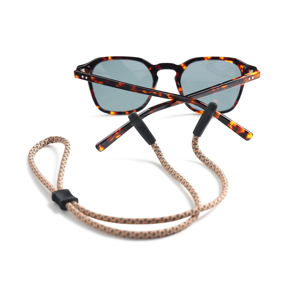 Fluorescent Reflective Glasses Cord, Anti-Lost Glasses Chain for Rafting Sports, Adjustable Buckle Glasses Strap, Double-Hole Lanyard