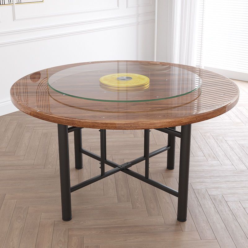 Solid Wood Foldableing Dining Table for 10 and 15 People, Large Round Table with Turntable for Home Restaurant, Canteen Restaurant Round Table Top