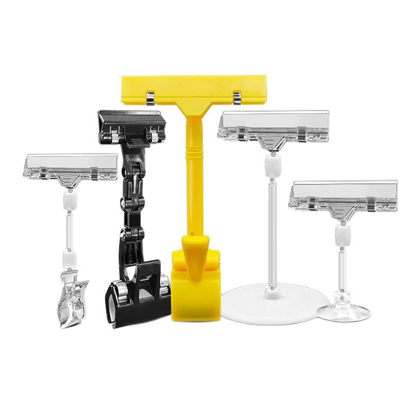 POP advertising clip explosive sticker crystal transparent double shelf price tag price tag universal mechanical thumb clip