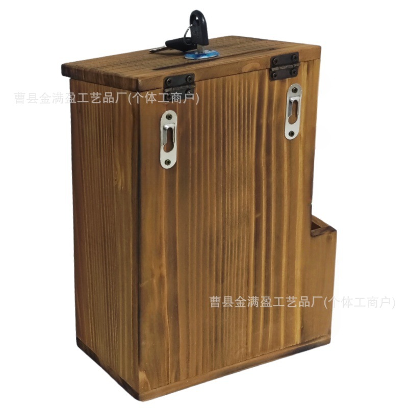 Cross-Border Wooden Suggestion Box Letter Box Donation Reminder Box Solid Wood Wall-Mounted Mail Box with Blackboard Voting Box