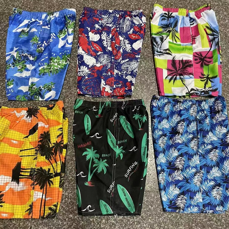 0002 # Impulse, Running, Summer Beach Pants, Simple Men's Home Casual Pants, Loose Floral Shorts, Low-End Drifting