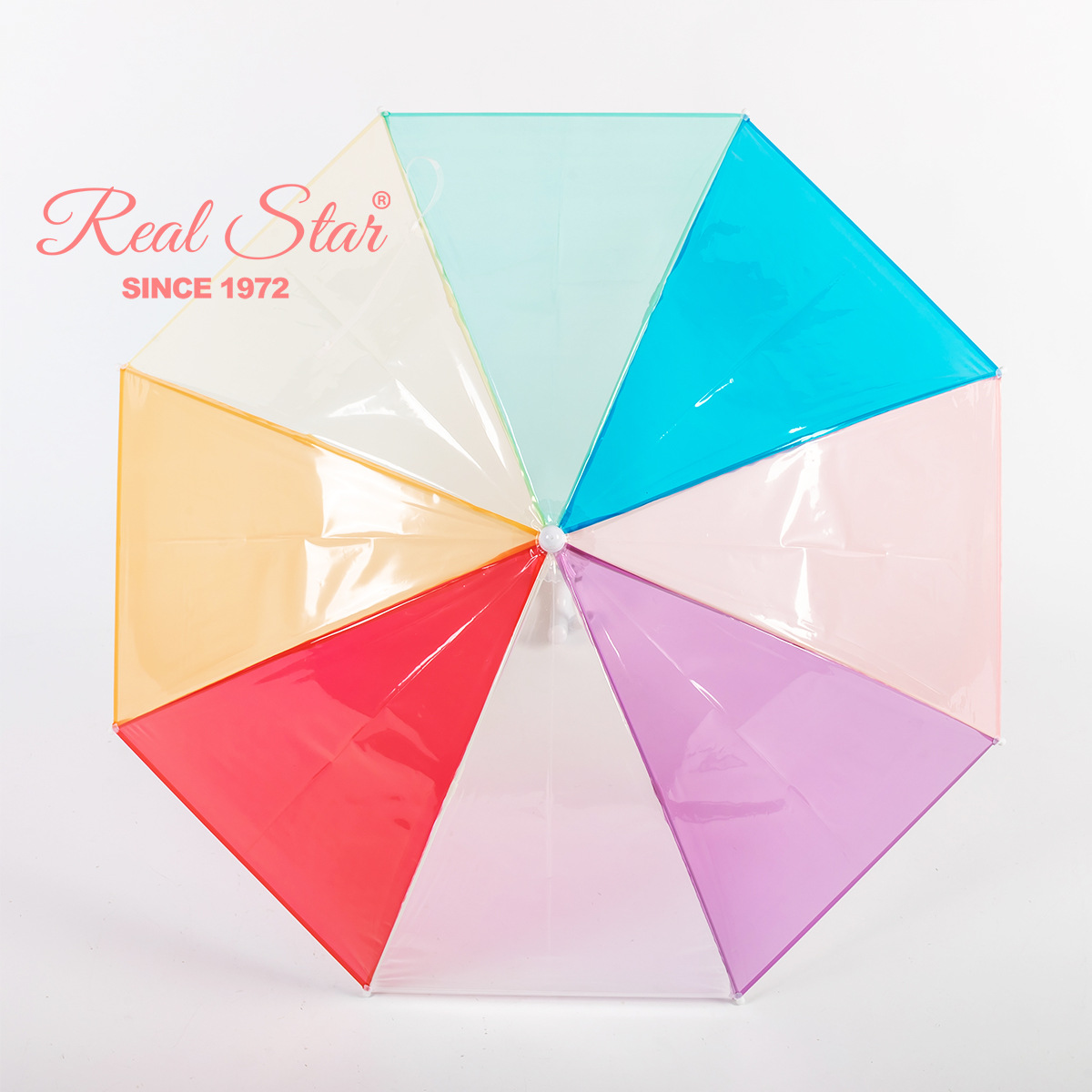 Children's new rainbow umbrella full fiber anti-fall no switch push-pull manual colorful umbrella spot wholesale