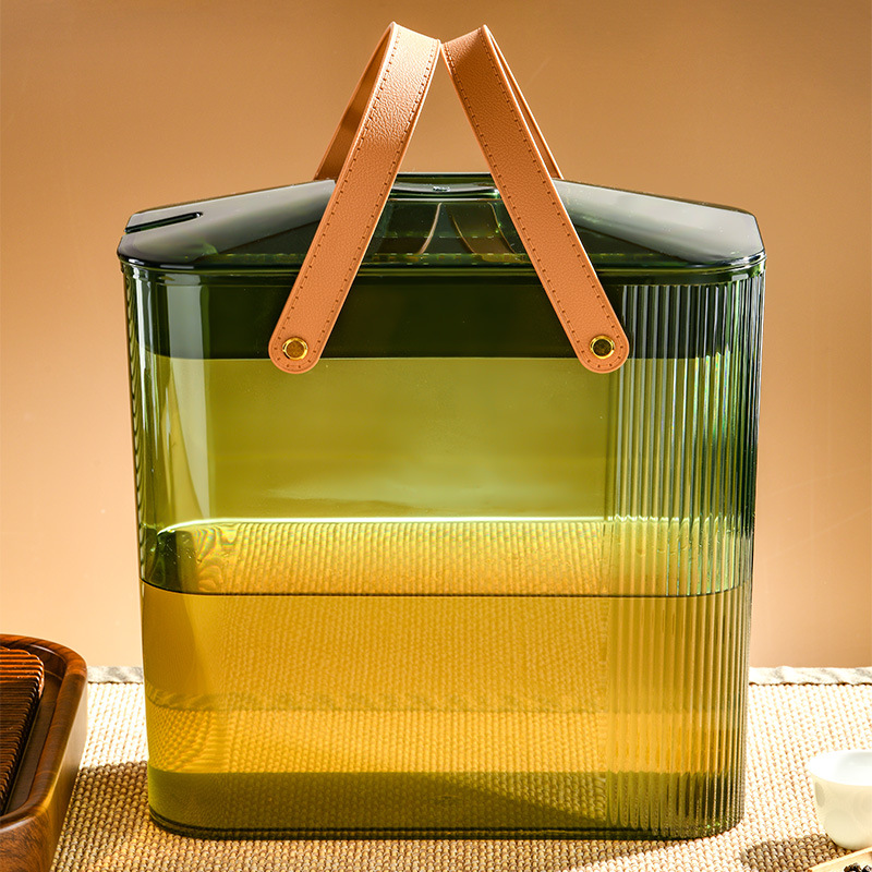 New Portable Tea Bucket Tea Separation Leaking Tea Water Filtering Waste Water Bucket Rectangular Light Luxury Tea Scrap Bucket