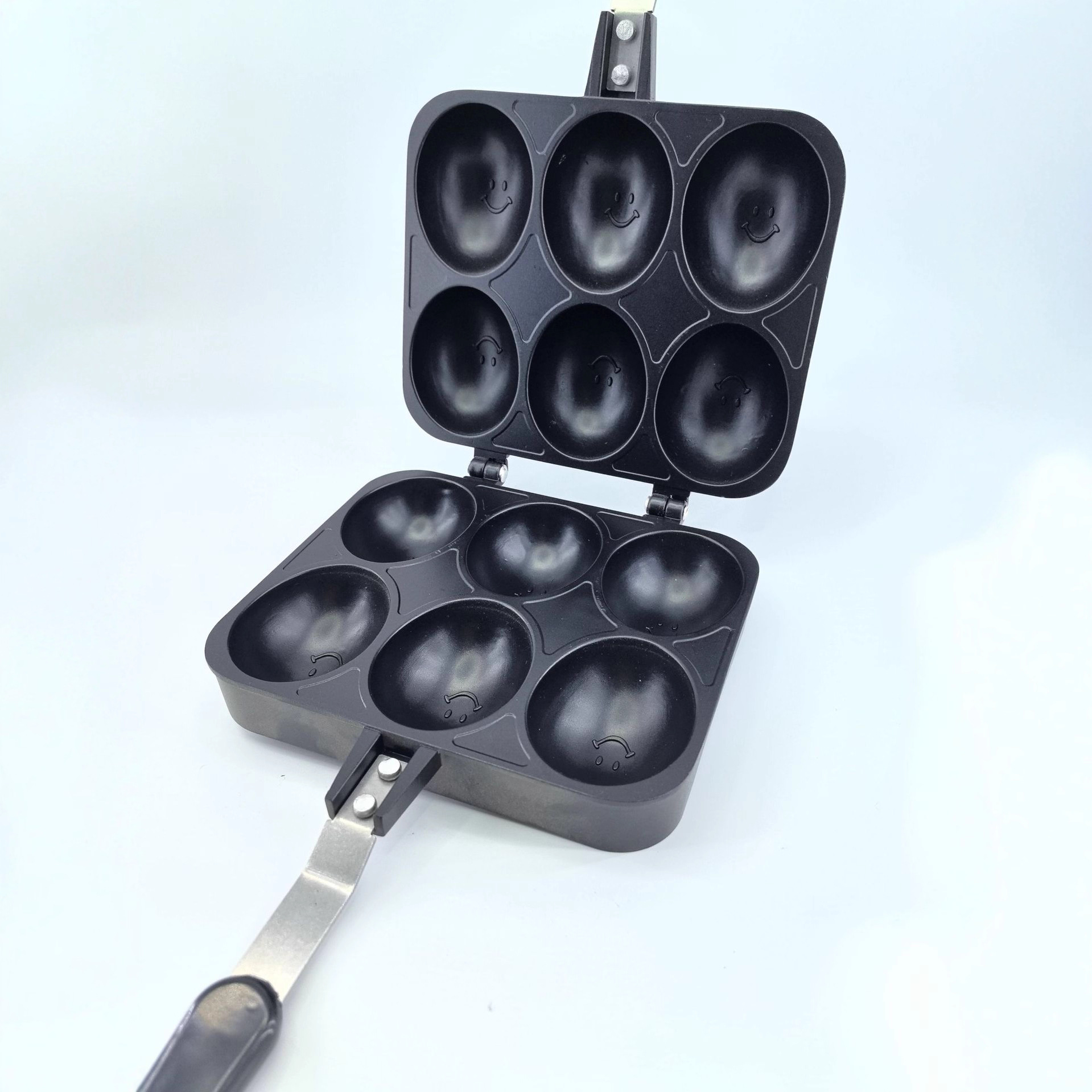 Trendy Smiling Face Egg Waffle Commercial Cake Mold Gas Baking Pan Egg Waffle Machine Home Hong Kong Style Egg Waffle Maker