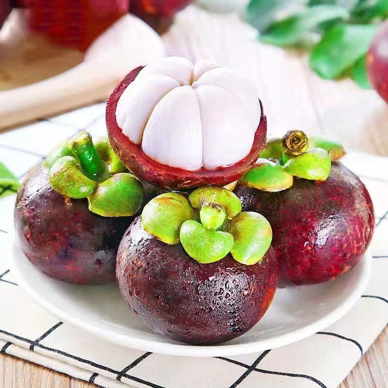 Spot Imported from Indonesia Mangosteen 5A6A Large Fruit Tropical Seasonal Fresh Fruit Sf Express One Piece Drop Shipping