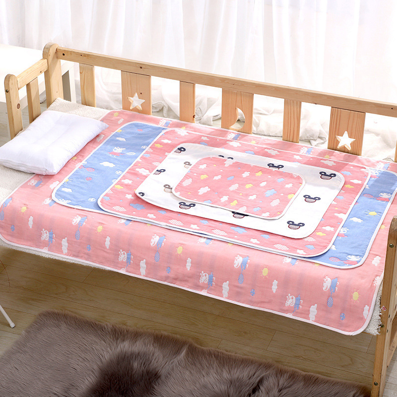 Baby Six-Layer Gauze Diaper Pad, Breathable, Waterproof, Washable, Pure Cotton, Oversized Baby Newborn Kidsren's Supplies Menstrual Pad