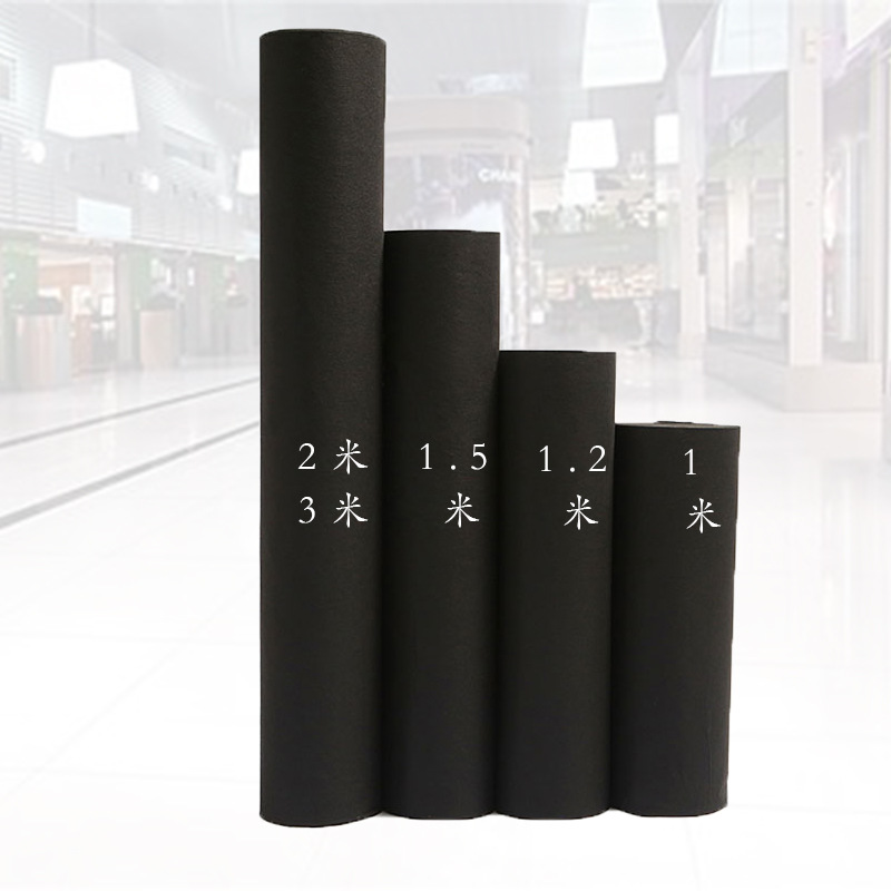 Black Disposable Wedding Carpet Thickeneded Wedding Exhibition Tile Shop Black and White Gray Brushed Office Carpet