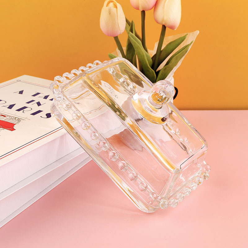 Creative Bead Dot Butter Dish Living Room Coffee Table Salad Snack Fruit Plate with Lid Modern Tray Butter Box Butter Plate