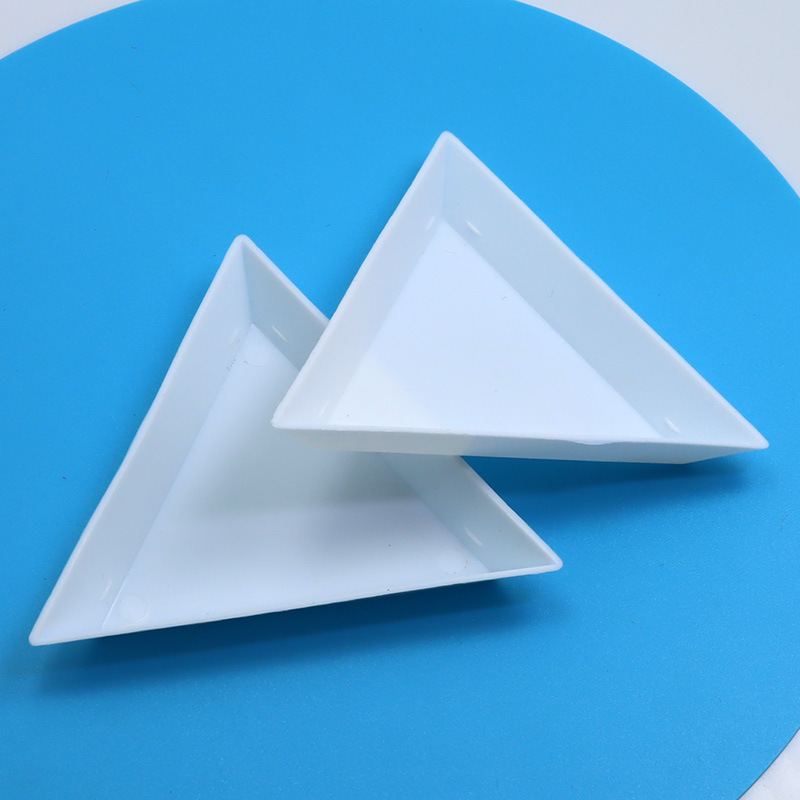Triangle plate disc white sample box plastic PP point drill diy wholesale flat bottom pick drill plate