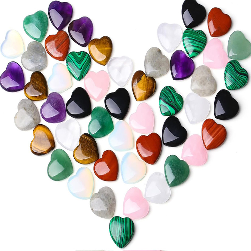 Amazon Natural Crystal 2cm Love Bare Stone Pendant Heart-shaped Ornaments Peach Heart Gem Crafts Non-porous Peach Heart