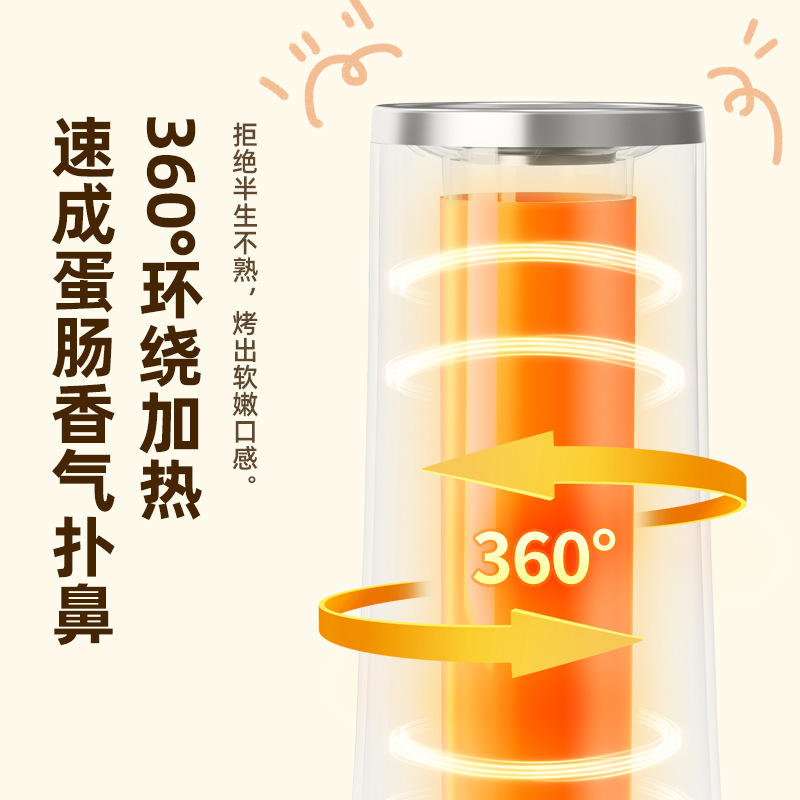 Egg Roll Machine Home Kitchen Small Automatic Egg Cup Roll Multi-Functional Breakfast Machine Egg Cooker Egg Bag Sausage Egg Cooker