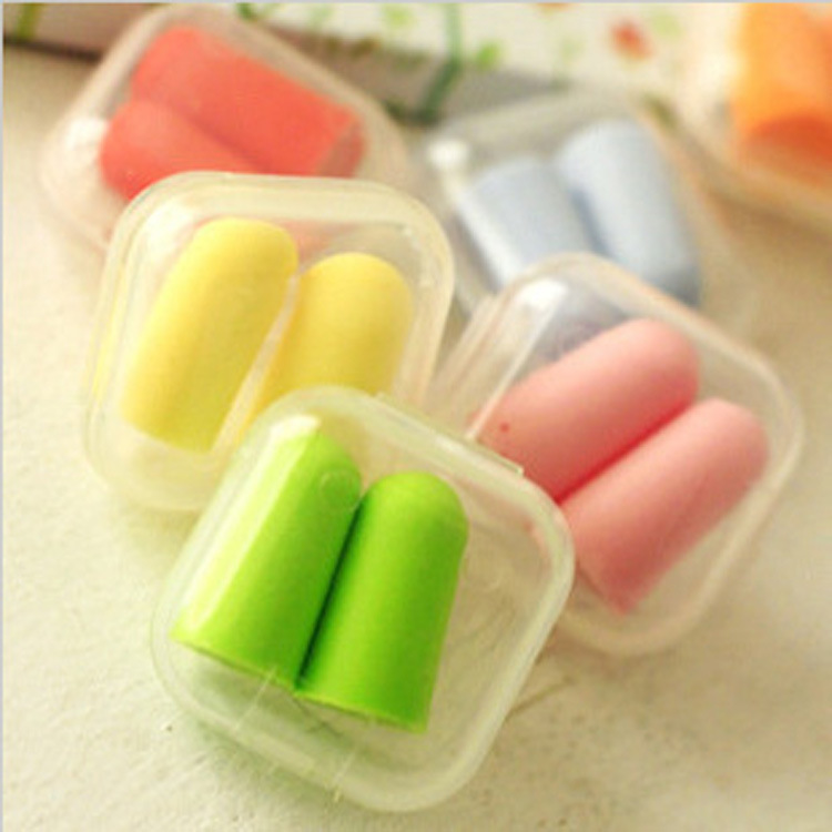 Soundproof Earplugs Manufacturer Can Print Logo Protective Square Box Noise Reduction Sleeping Anti-Noise Bag Sponge Earplugs