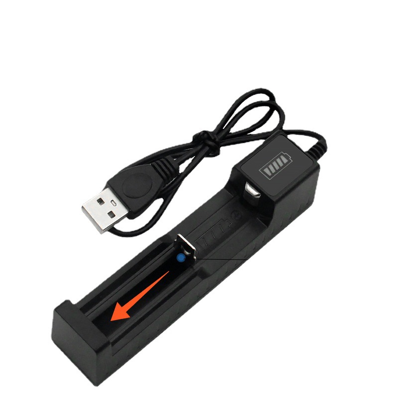Cross-border USB flashlight charger USB charging 18650 14500 battery Clipper fan charger wholesale