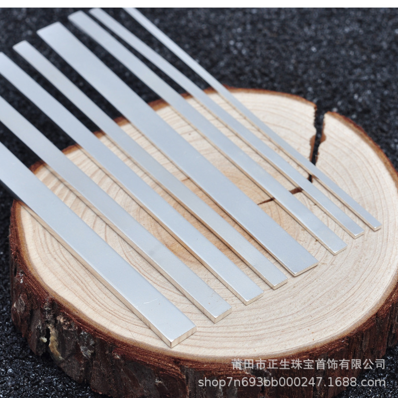 S999 стерлинговое серебро серебряный слиток ручной работы DIY полуфабрикат браслет кольцо сырье с деревянной инкрустацией серебряная плоская проволока тонкая