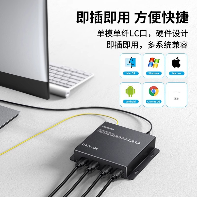 Maxtor Mt-Gd44H Non-Compressed Digital HDMI Optical Transceiver Single-Mode Single-Core Lc Square Port Fiber Optic Extender