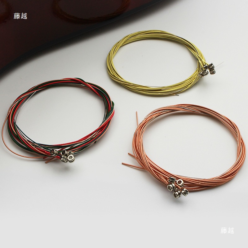 Folk Guitar Strings Brass Red Copper Acoustic Guitar Strings 1 String 2 String 3 String Replacement Spare Guitar Accessories String Replacement