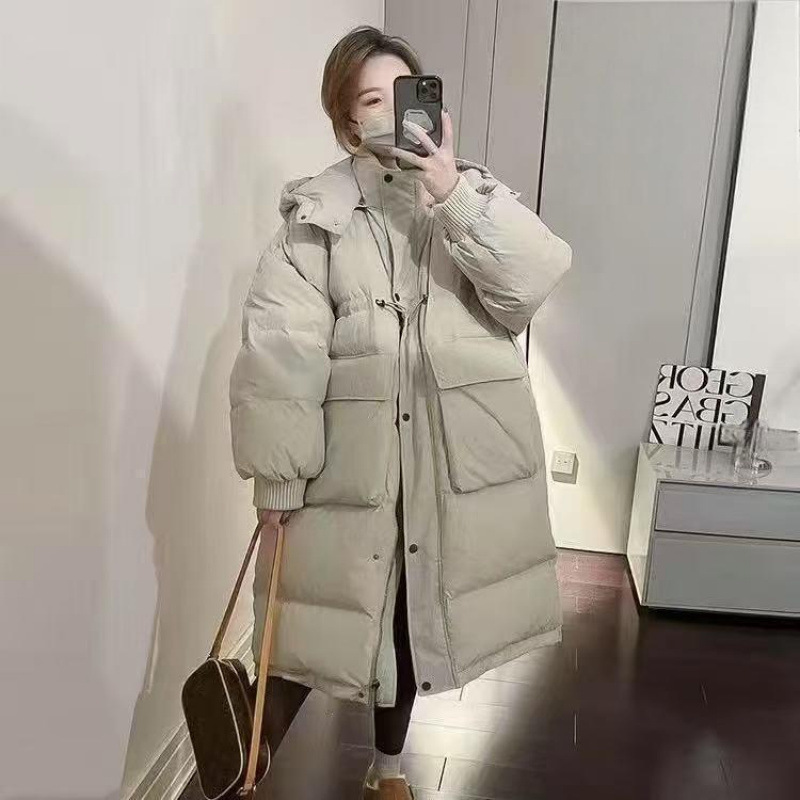 Down Jacket Winter New Style Waist-Cinching Casual Korean Fashion Versatile Hooded Jacket Domestic First- and Second-Line Brand Polyurethane