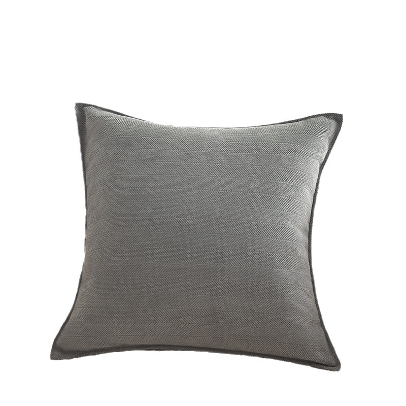 ins Style Chenille Pillow/Herringbone Jacquard Cushion Internet Popular Super Thick Pillow Case Cream Sofa Bedside Backrest