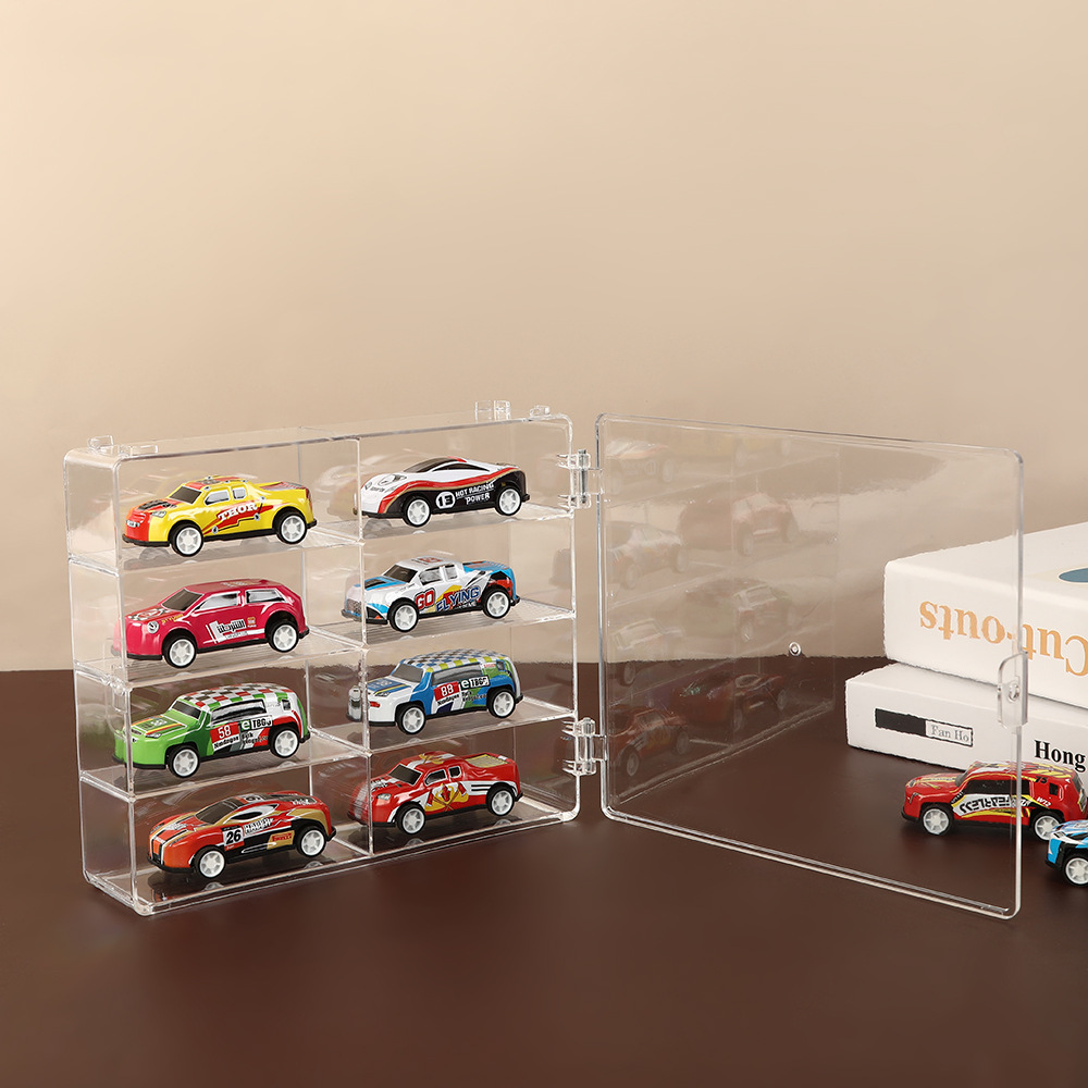 Hot Wheels Toy Storage Box Without Punching and Wall-Stickable Car Model Kidsren's Toy Storage Transparent Display Stand