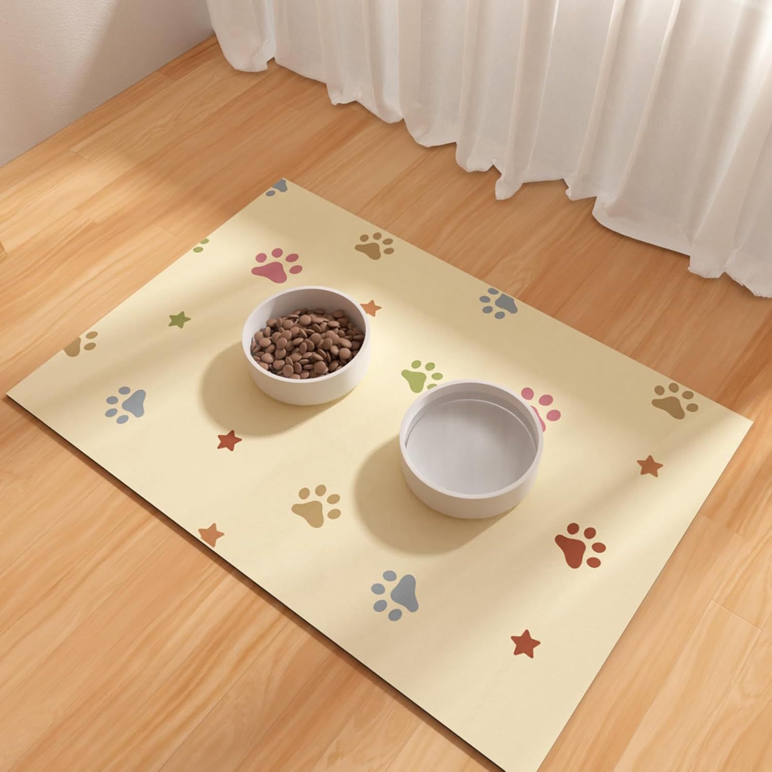 Cartoon Cute Pet Placemat Diatom Mud Floor Mat Bathroom Floor Mat Rubber Bottom Anti-Slip Mat Pet Feeding Absorbent Mat