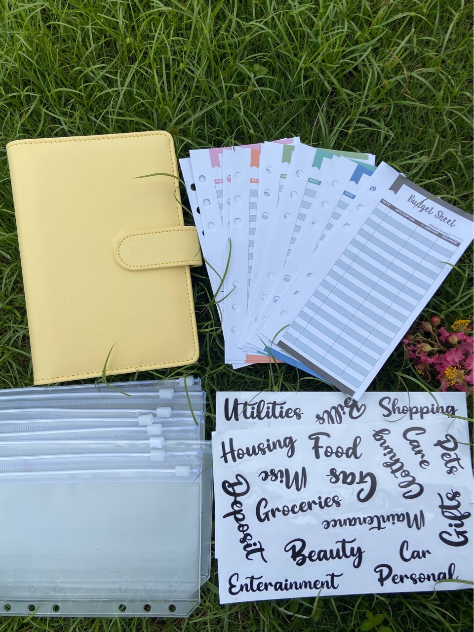 Spot Cross-Border A6 Macaron Notebook Binder Zipper Bag Cash Budget