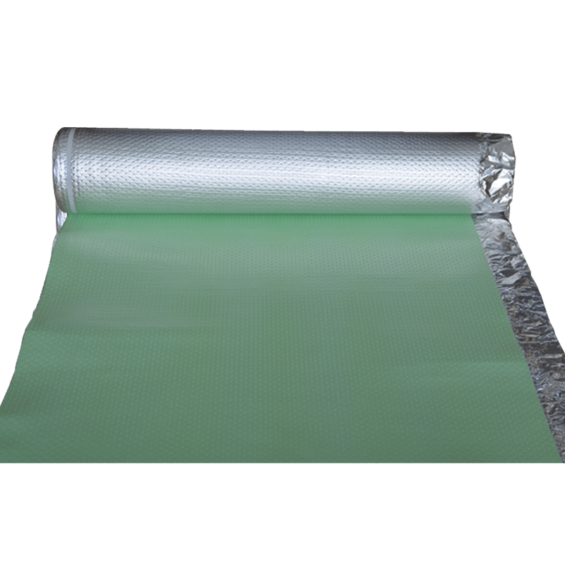 Factory sales 2mm green IXPE coated aluminum foil floor heating geothermal floor membrane moisture-proof silent mat