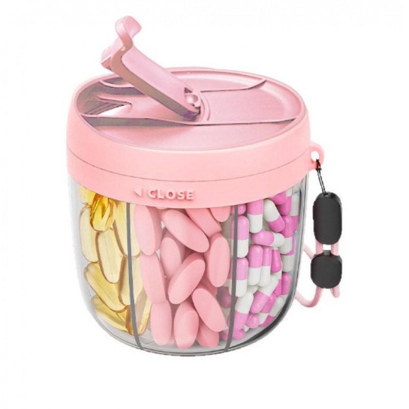 Cross-Border 7-Day-A-Week 7-Compartment Pill Box, Large-Capacity and Convenient Food-Grade Plastic Waterproof Compartmentalized Pill Storage Box