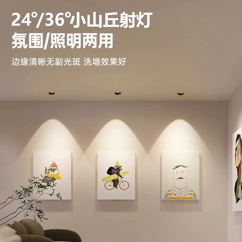 High-end skin-sensitive led spotlight embedded anti-glare arc borderless household villa hill unhosted downlight