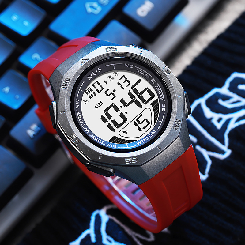 Sports Electronic Watch Fashion Trend Student Multi-Functional Waterproof Luminous Large Screen Outdoor Electronic Watch Manufacturer Wholesale