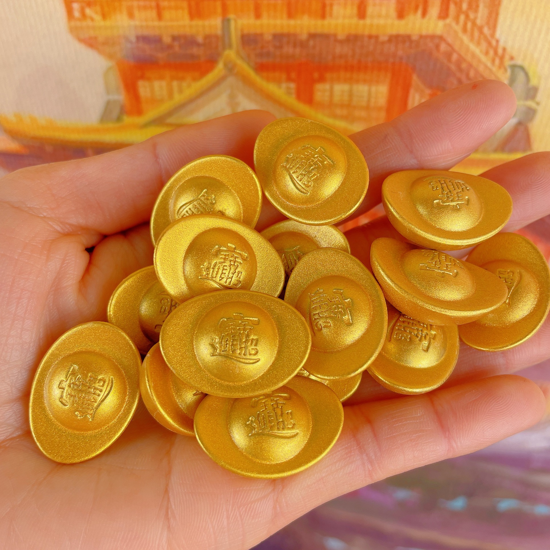 Solid Sand Alloy Ingot Imitation Gold Ingot Alloy Gold Rice Gold Bar Filler Shop Living Room Decoration Accessories